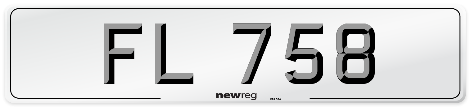 FL 758 Number Plate from New Reg